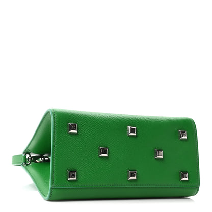Salvatore Ferragamo Hammered Calfskin Small The Studio Box Bag Green 4 of 9