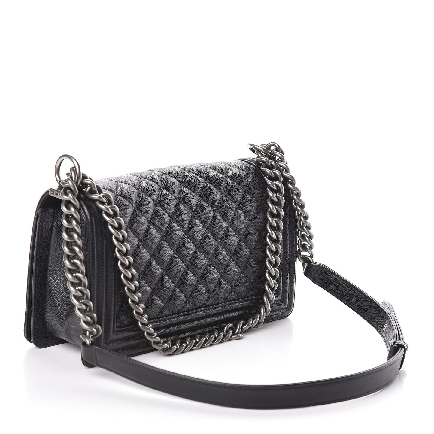 Caviar Quilted Medium Boy Flap Black