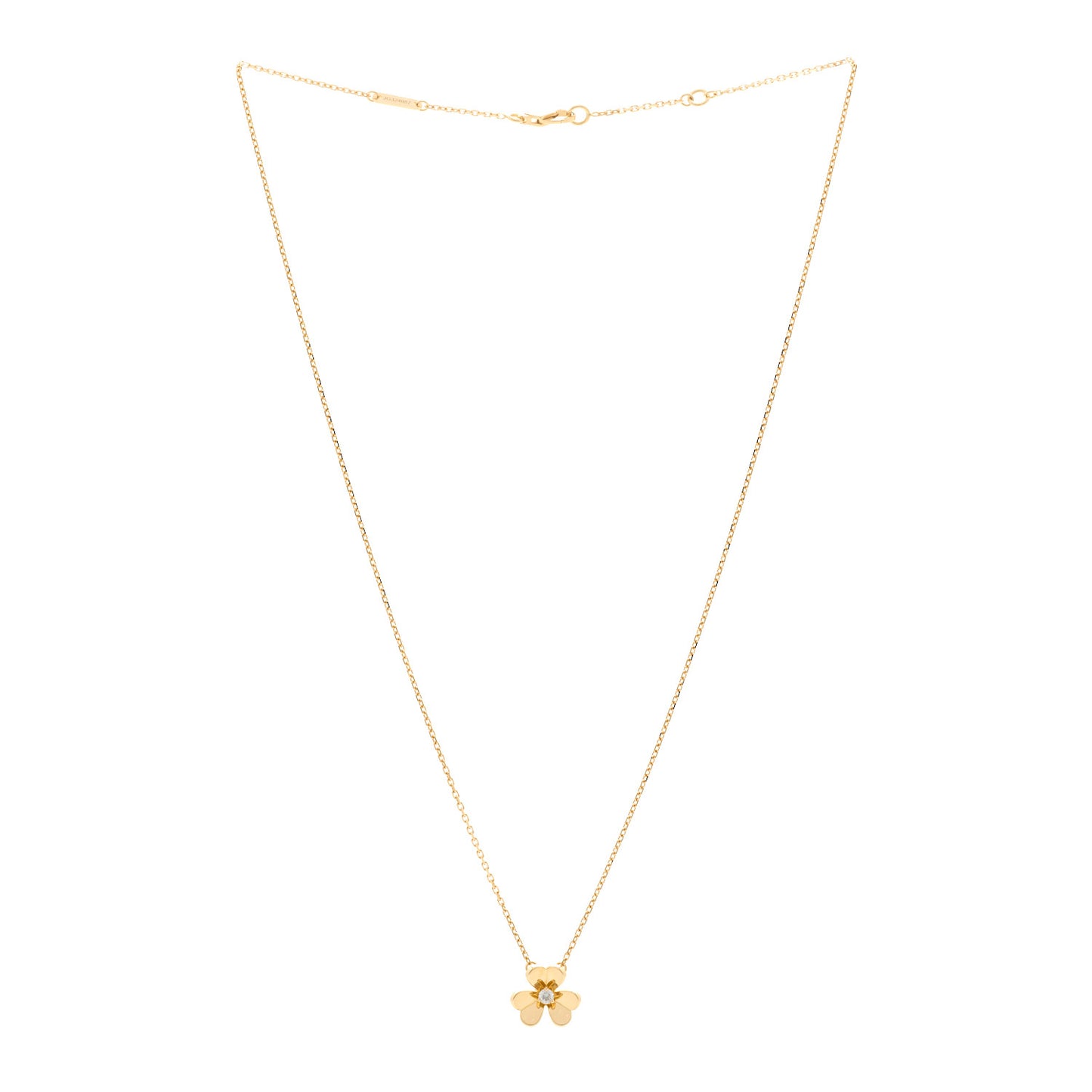 18K Yellow Gold Diamond Mini Frivole Pendant Necklace