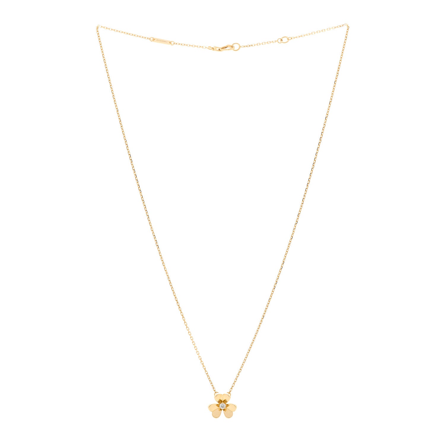 Van Cleef & Arpels 18K Yellow Gold Diamond Mini Frivole Pendant Necklace 3 of 5