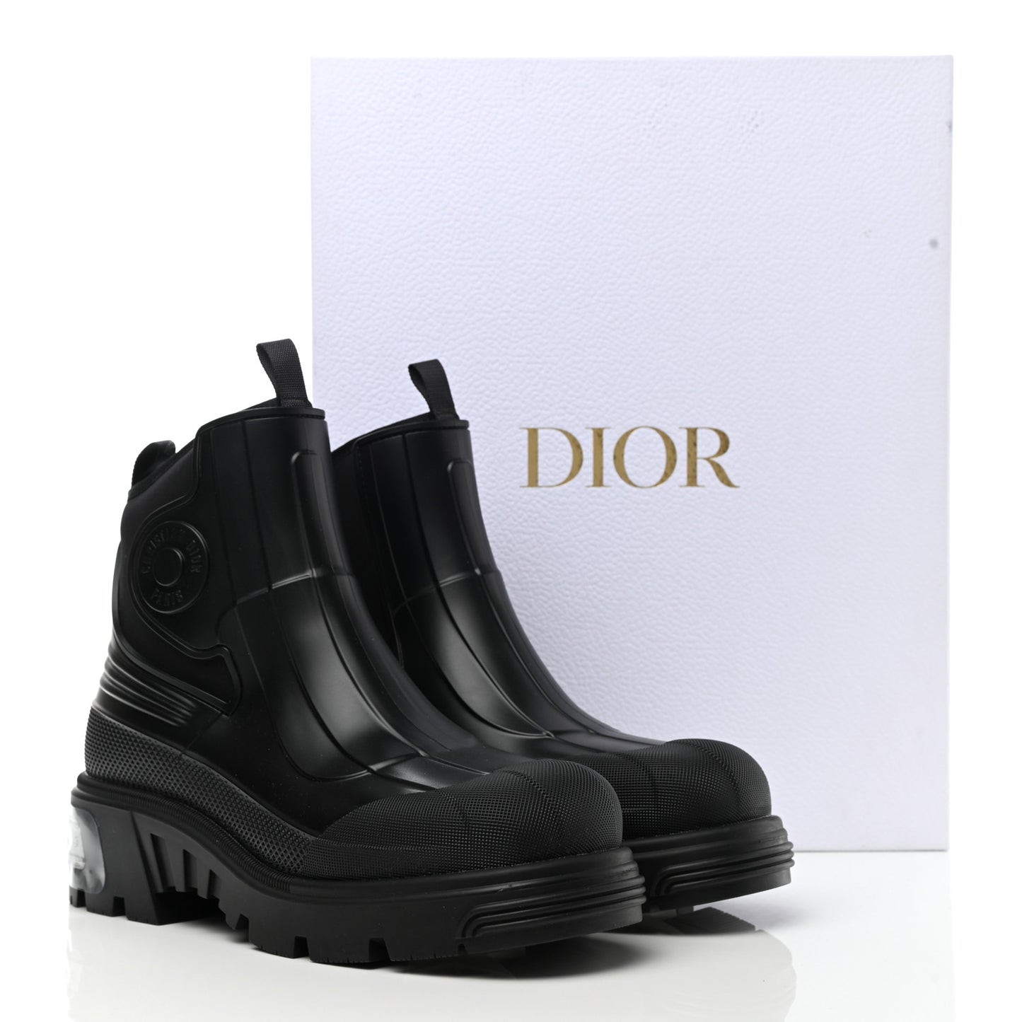 Neoprene Rubber Dior Genesis 30mm Ankle Boots 41 Black
