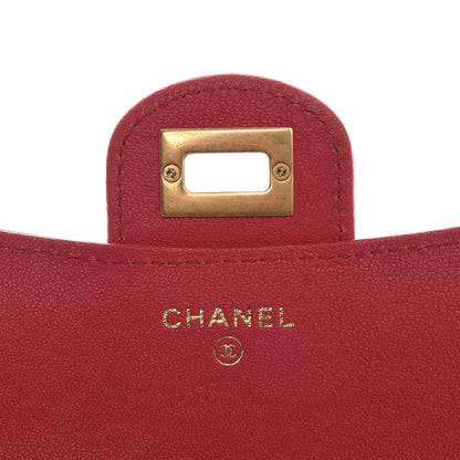 Chanel Sheepskin Chevron Quilted Reissue Compact Wallet Light Red 6 of 8