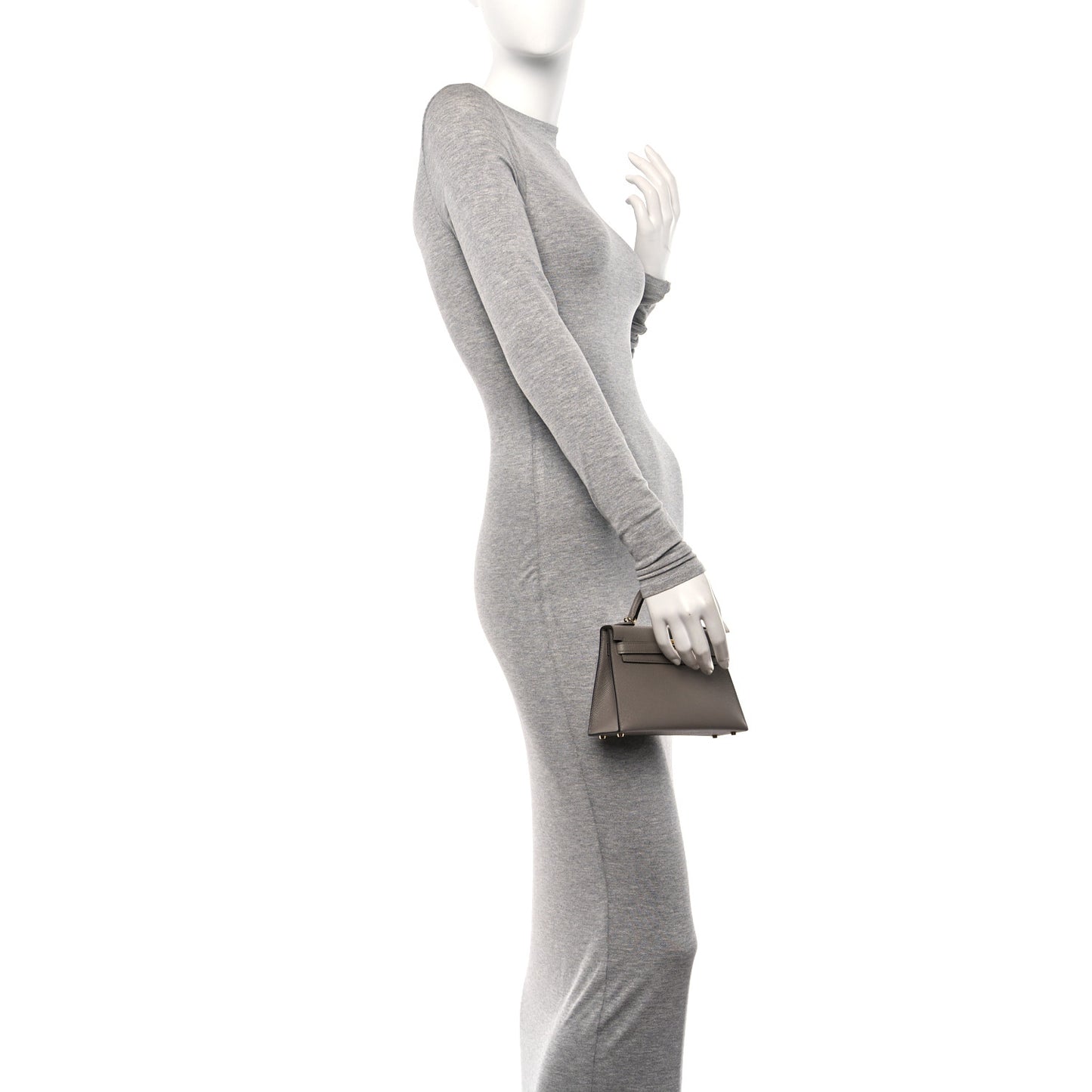 Epsom Mini Kelly Sellier 20 Gris Asphalt