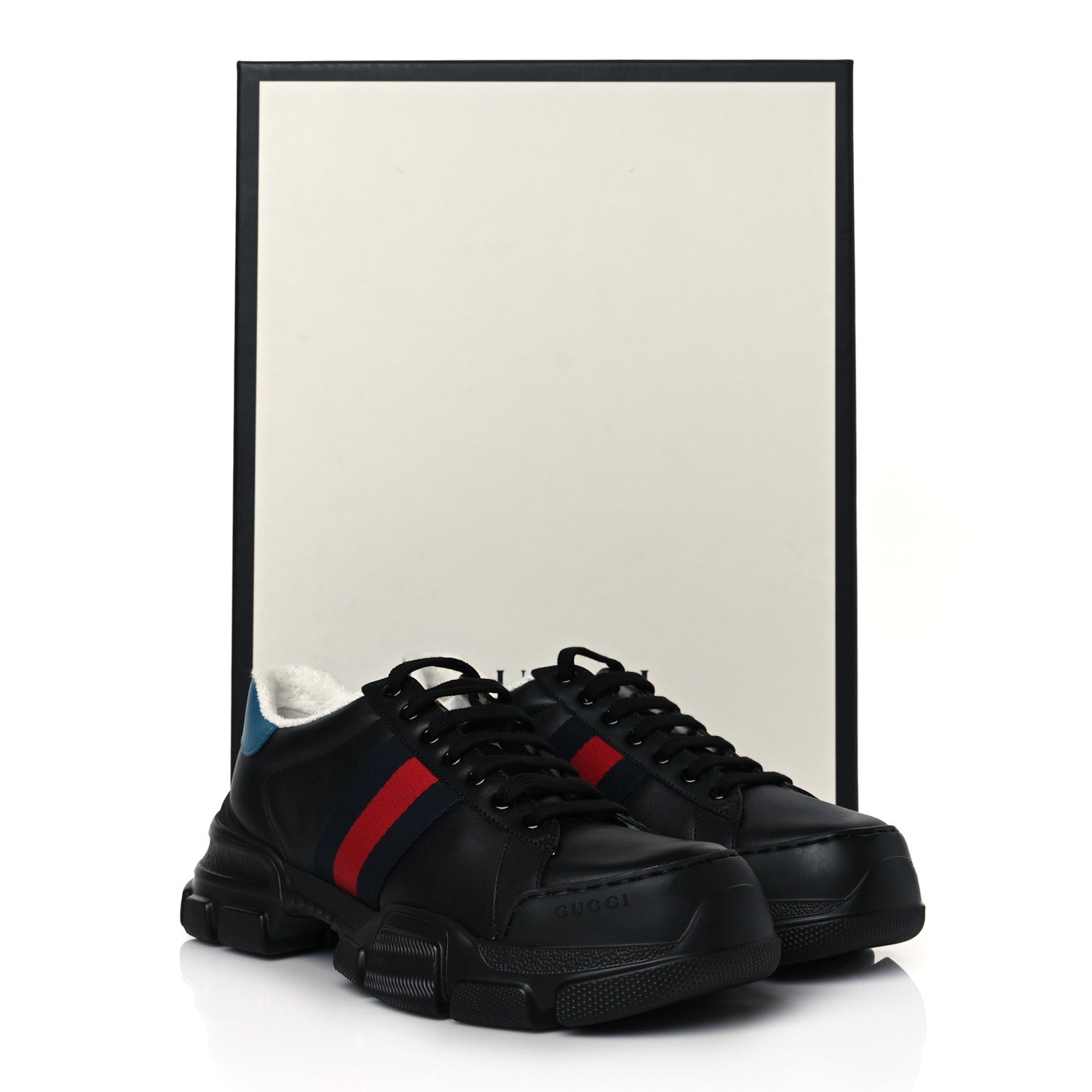 Gucci Calfskin Web Mens Nathan Sneakers 7 Black 8 of 8