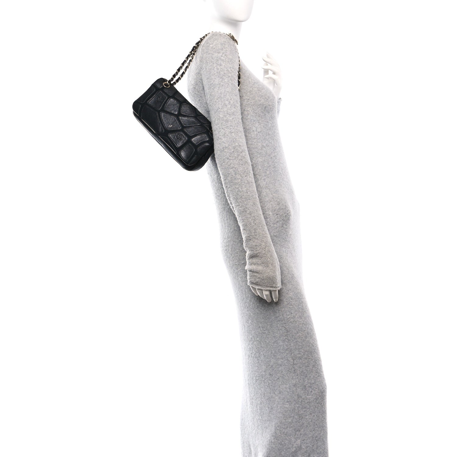 Chanel Lambskin Jersey Scales Flap Black 2 of 10