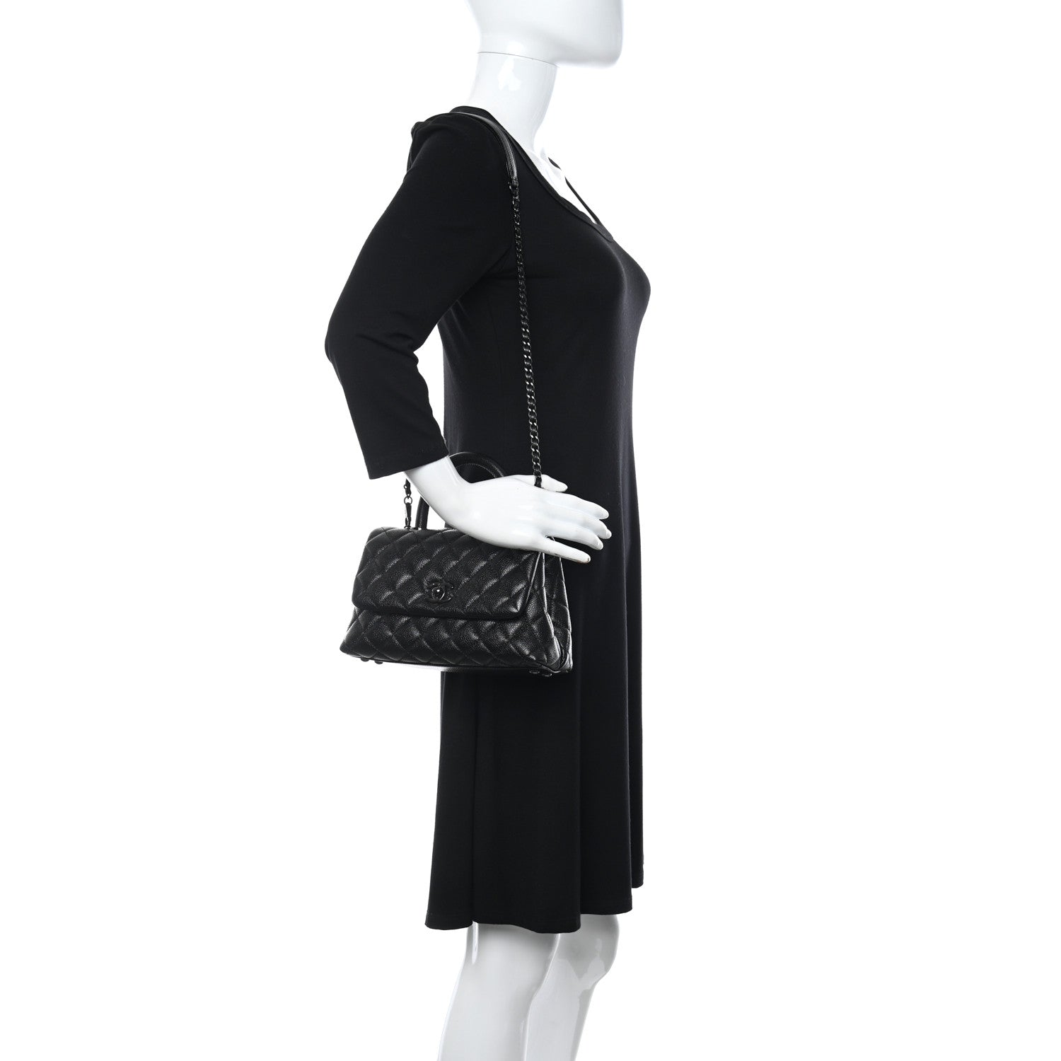 Chanel Caviar Quilted Mini Coco Handle Flap So Black 2 of 10