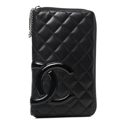 Chanel Calfskin Quilted Cambon Zip Around Organizer Wallet Black 1 of 11