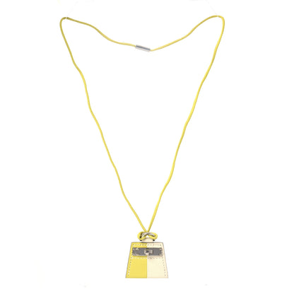 Hermes Swift Monpetit Small Kelly Pendant Necklace Nata Lime 3 of 5