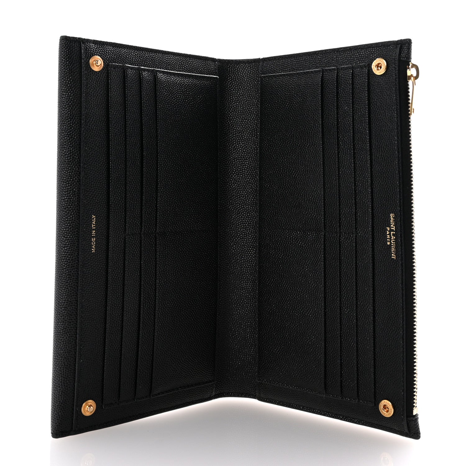 Saint Laurent Grain De Poudre Monogram Uptown Wallet Black 5 of 7