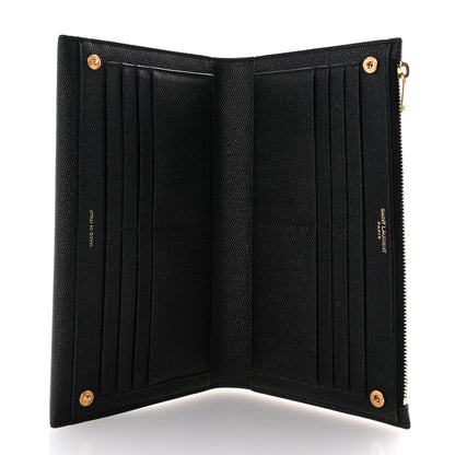 Saint Laurent Grain De Poudre Monogram Uptown Wallet Black 5 of 7