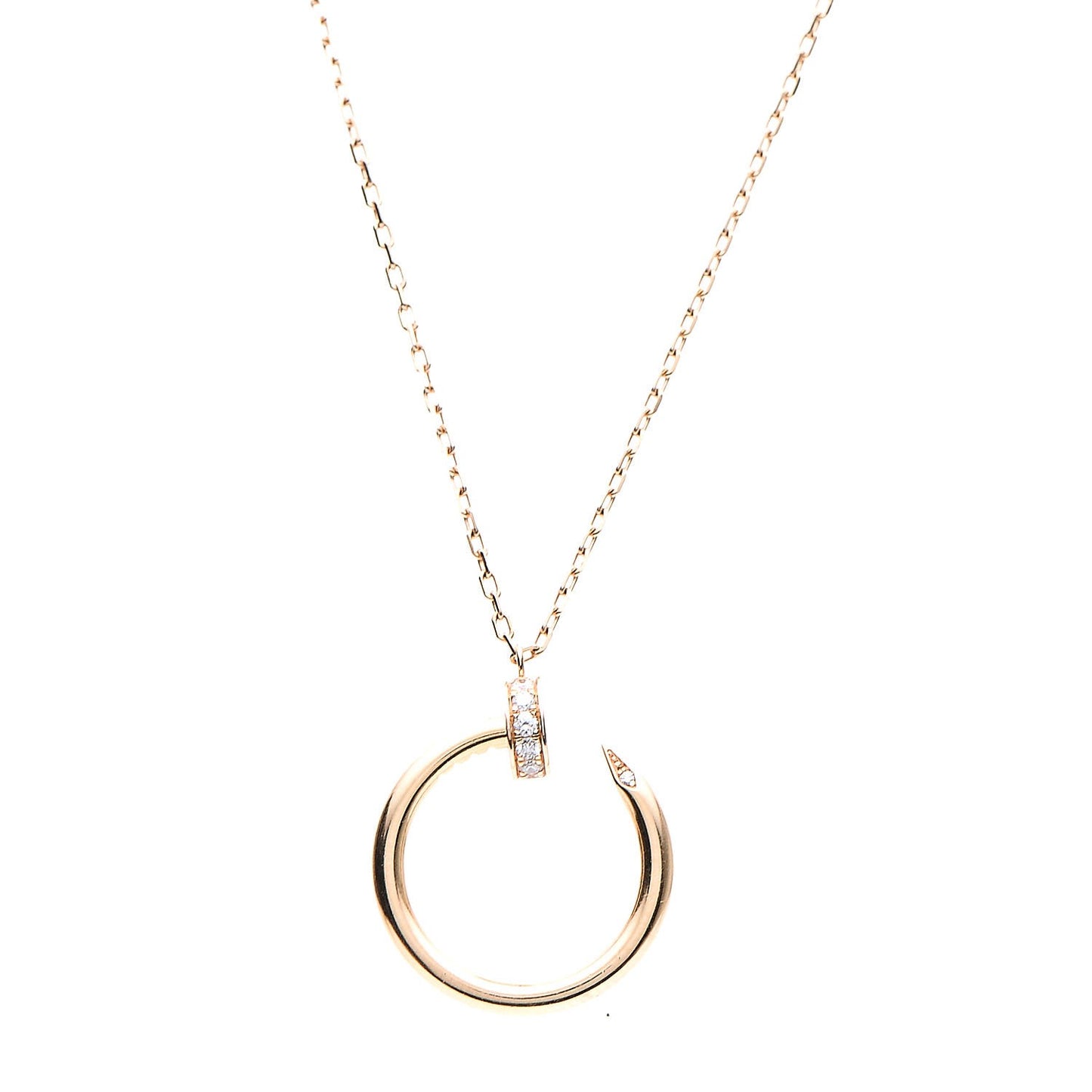 18K Pink Gold Diamond Juste Un Clou Pendant Necklace