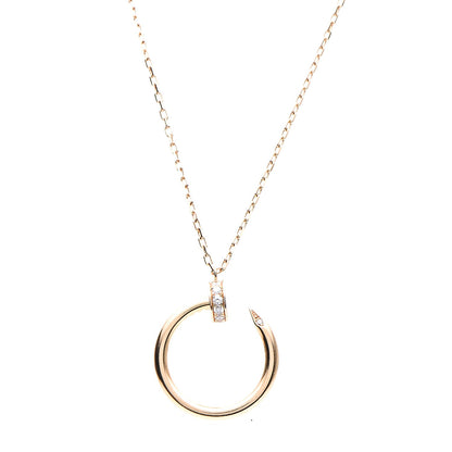Cartier 18K Pink Gold Diamond Juste Un Clou Pendant Necklace 1 of 7