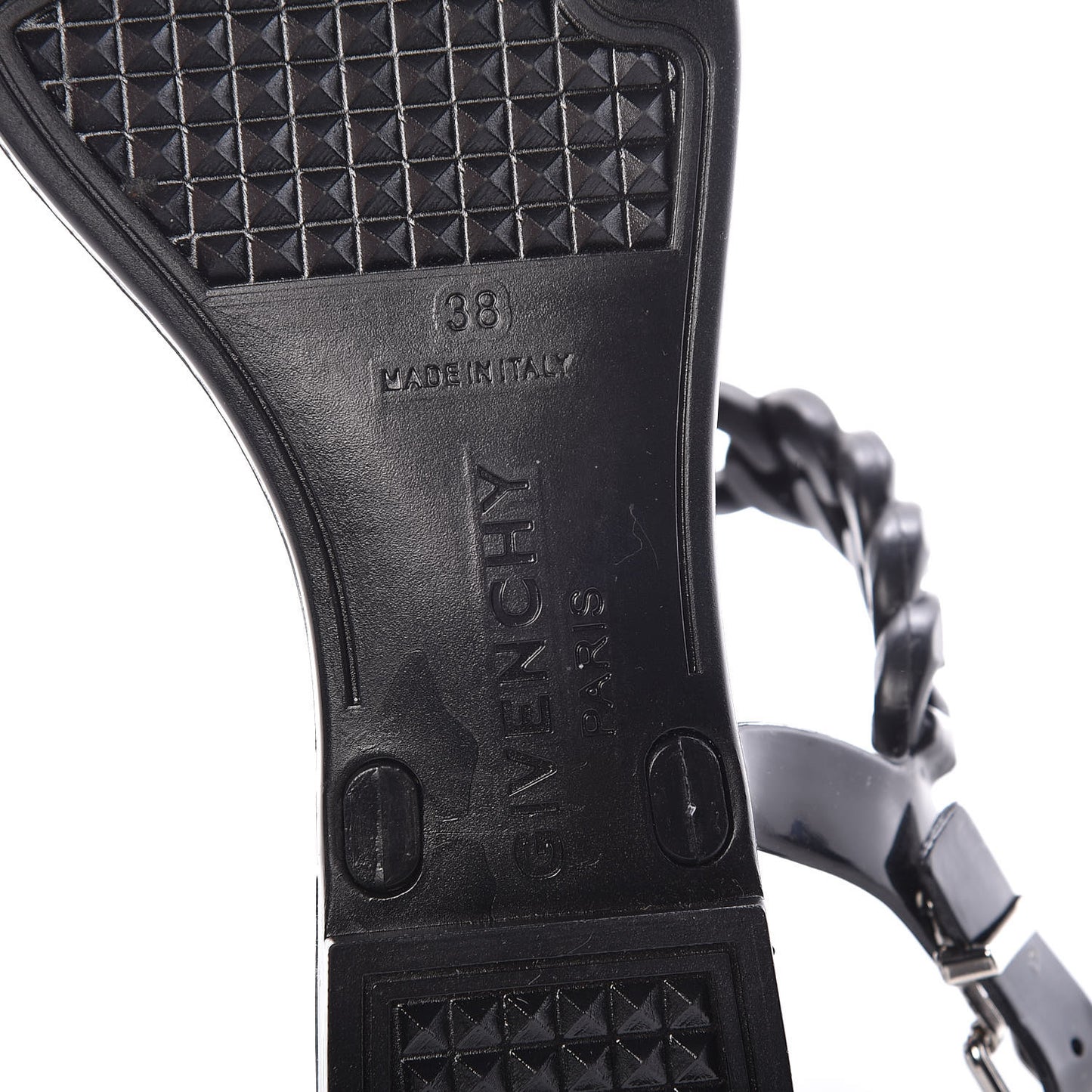 Jelly Chain Sandal Flats 38 Black