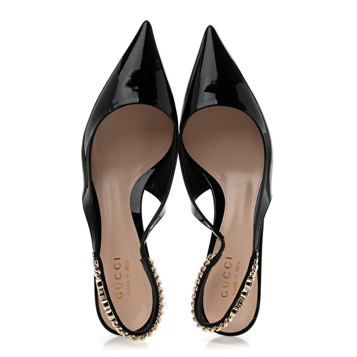 Gucci Patent Signoria 35mm Slingback Pumps 39 Black 2 of 11