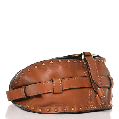 Chloe Calfskin Studded Mini Marcie Round Crossbody Bag Caramel 4 of 8