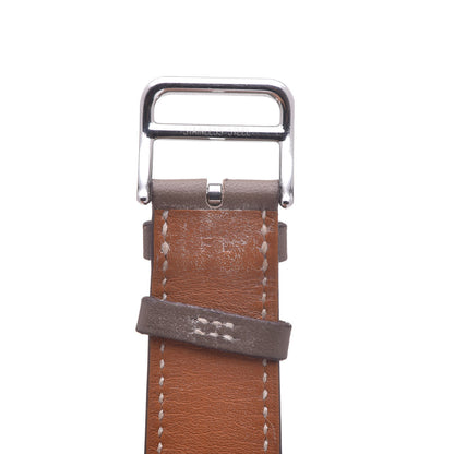 Hermes Stainless Steel Swift 26mm Heure H Hour Quartz Watch Etoupe 12 of 13