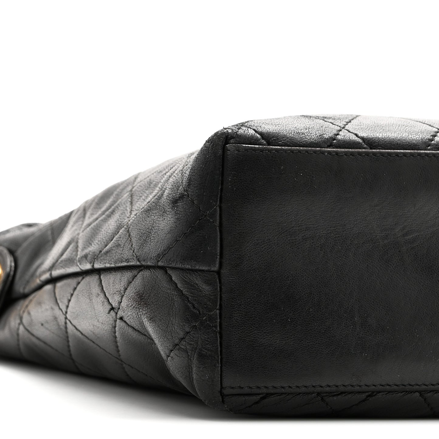 Lambskin Quilted Shoulder Bag Black