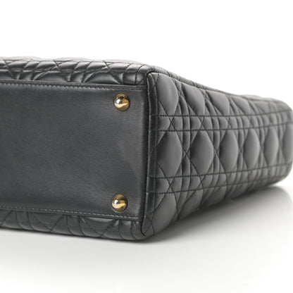 Christian Dior Lambskin Cannage Large Lady Dior Black 10 of 15