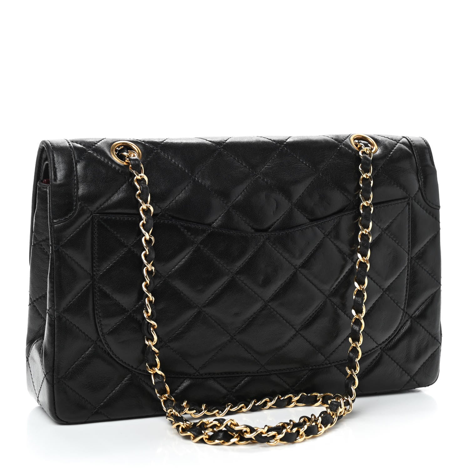 Chanel Lambskin Quilted Medium Double Flap Bag Black 2 of 9