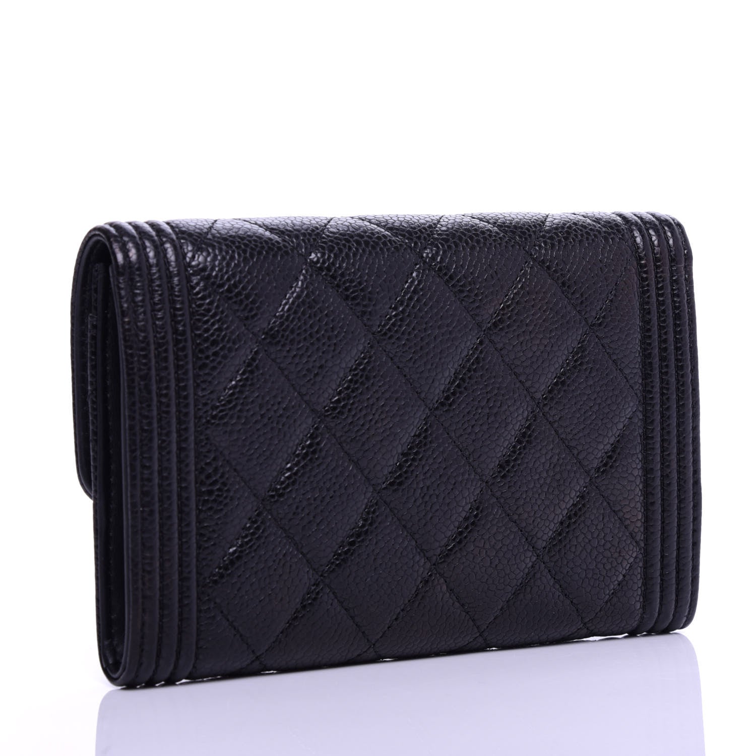 Chanel Caviar Quilted Medium Boy Flap Wallet Black 3 of 8