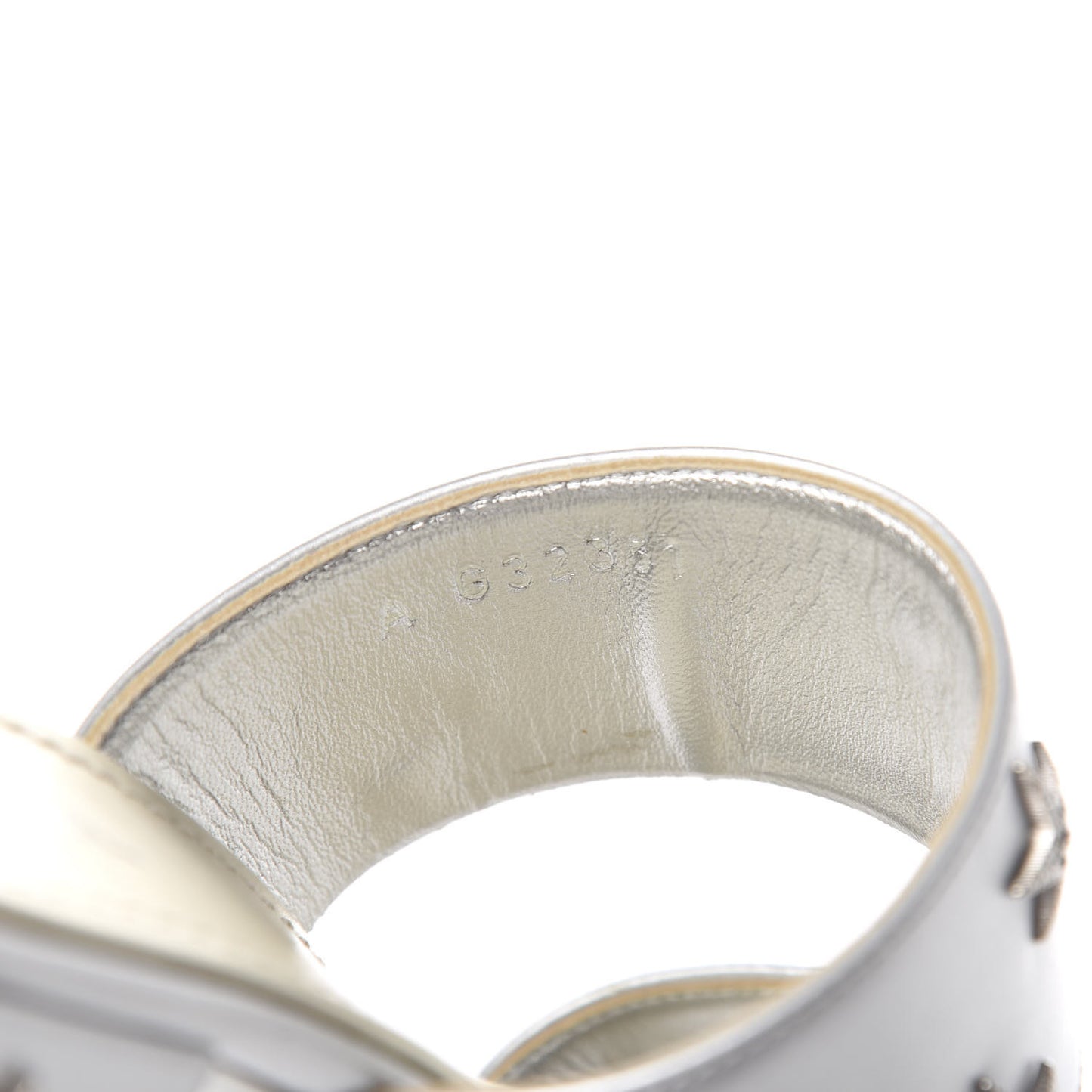 Iridescent Calfskin Crystal Stars Mules 38 Silver