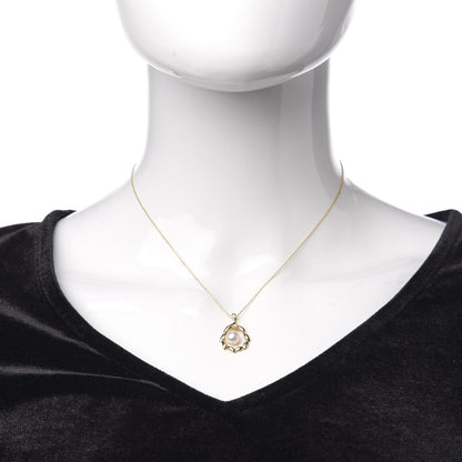 Mikimoto 18K Yellow Gold Diamond Akoya Pearl 7mm Leaf Pendant Necklace 2 of 6