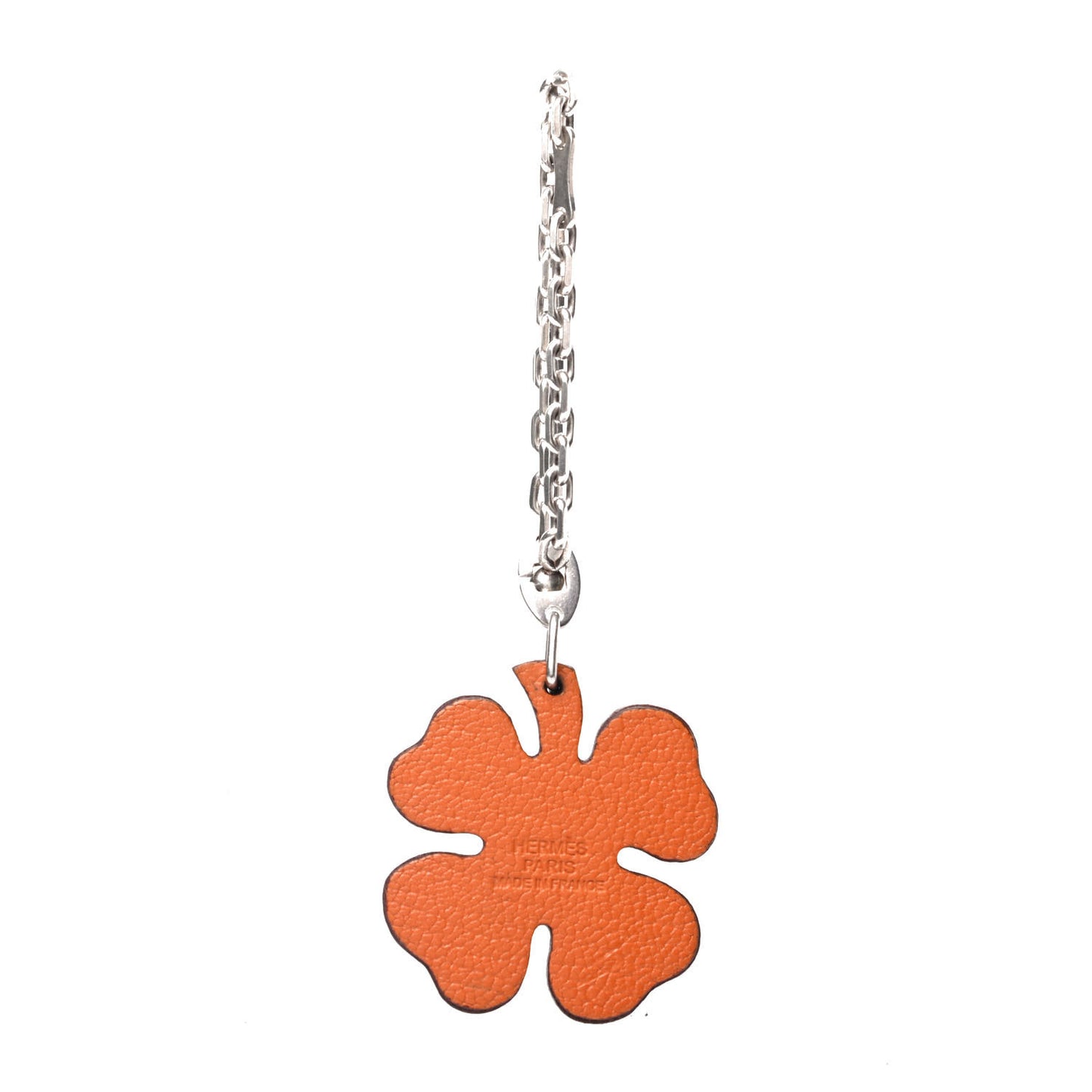 Chevre Mysore Lucky Clover Key Chain Bag Charm Vert Anis Orange