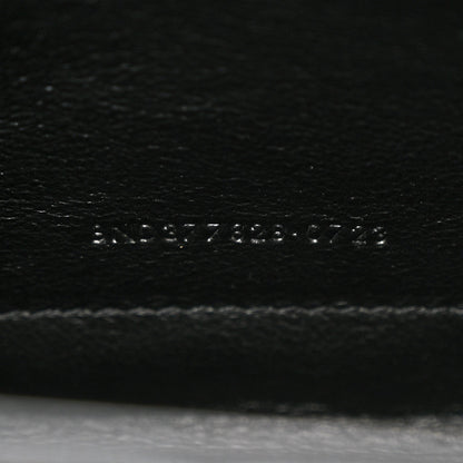 Saint Laurent Grain De Poudre Matelasse Chevron Monogram Chain Wallet Black 7 of 10