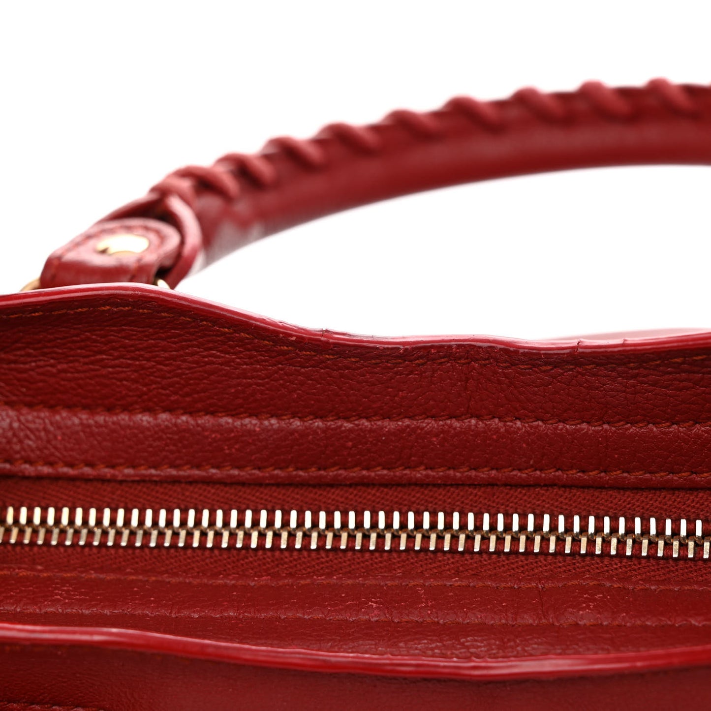 Chevre Gold Metallic Edge Hardware Mini City Rouge Brique Rouge Grenade