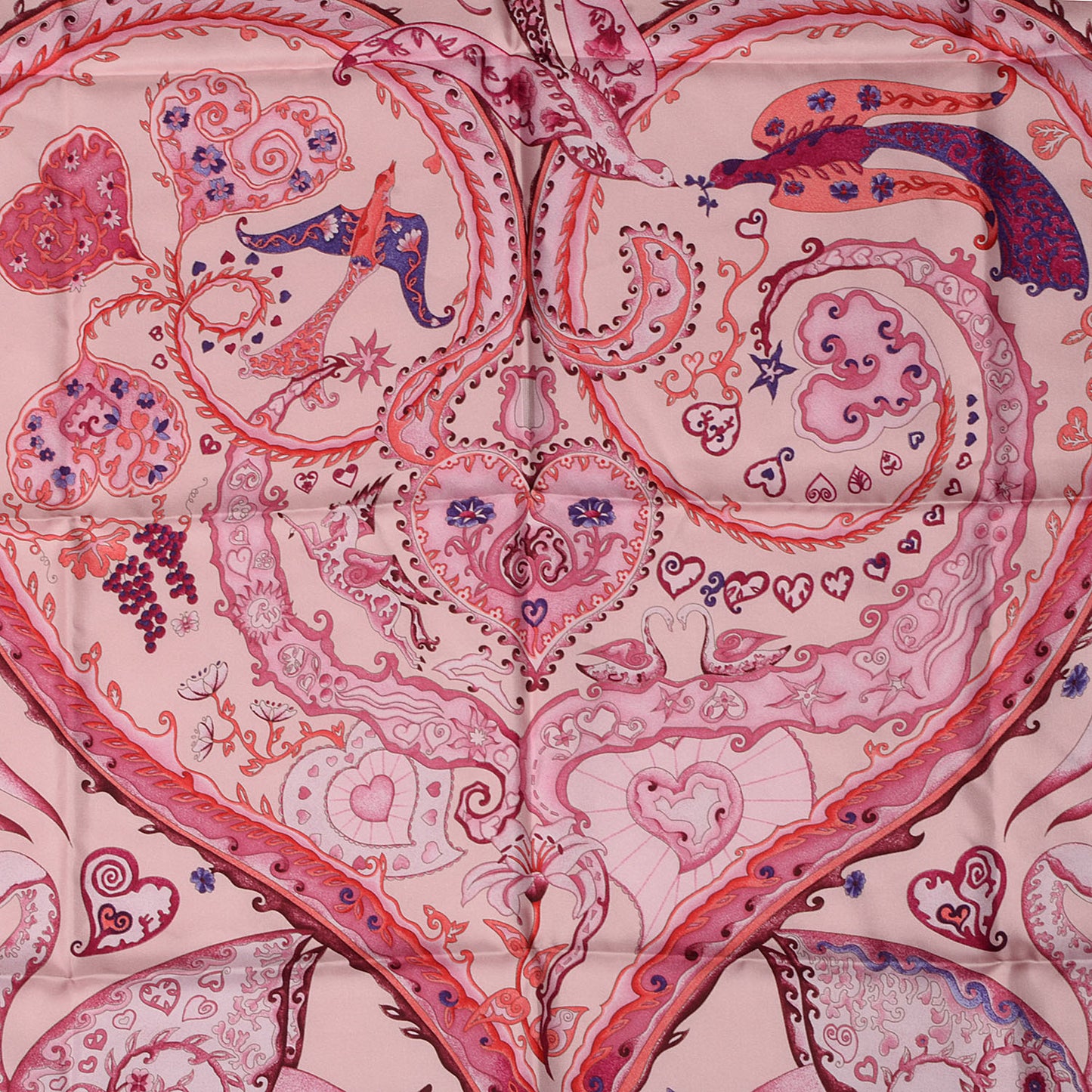 Silk De Tout Coeur Scarf 90 Vieux Rose Rose Pale Violine