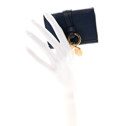 Chloe Grained Calfskin Alphabet Tri-Fold Deep Ocean 2 of 6