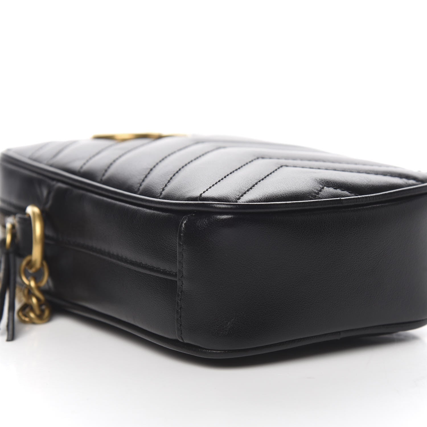 Gucci Calfskin Matelasse Mini GG Marmont Crossbody Bag Black 7 of 10