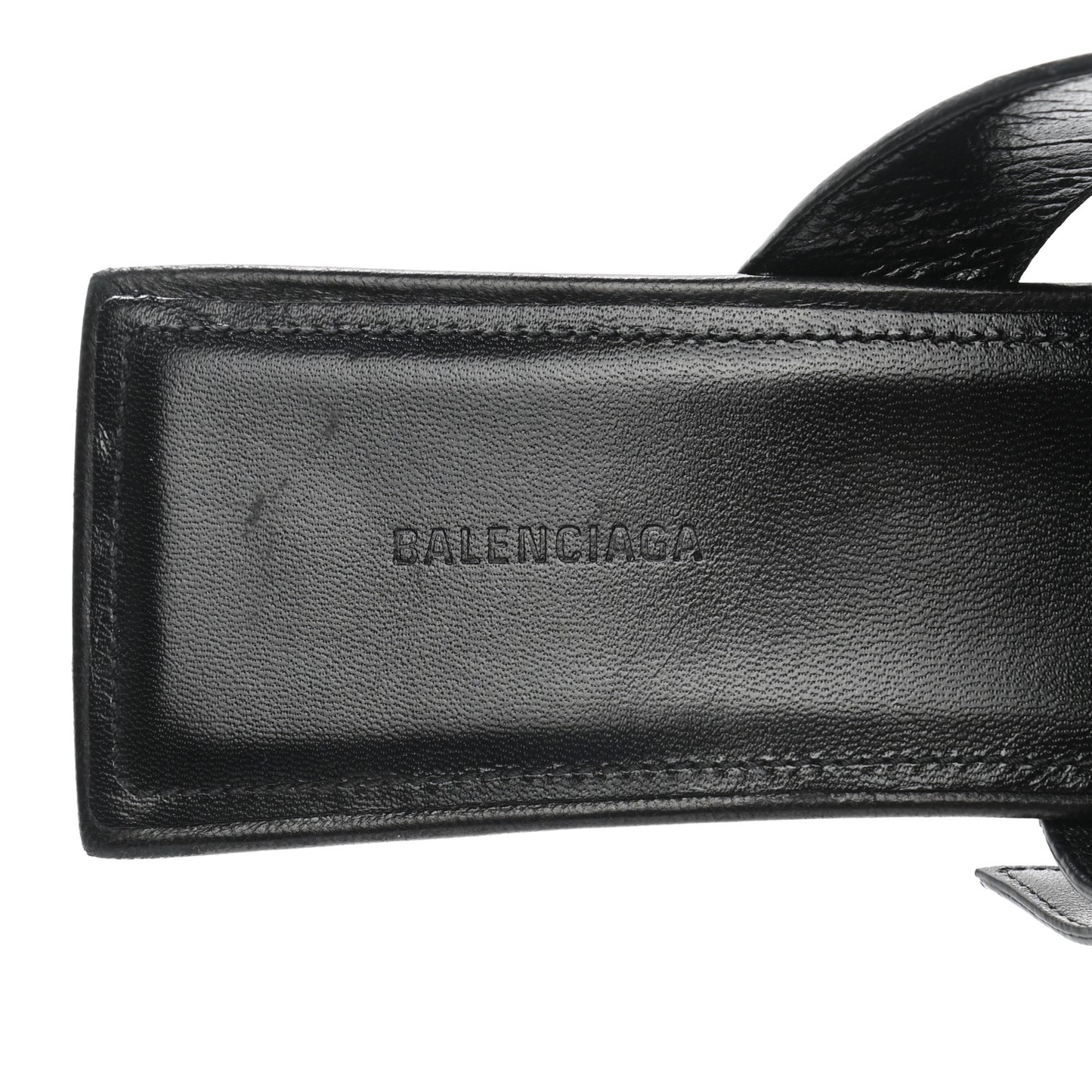 Shiny Sheepskin Bluckle K 80mm Sandals 41 Black