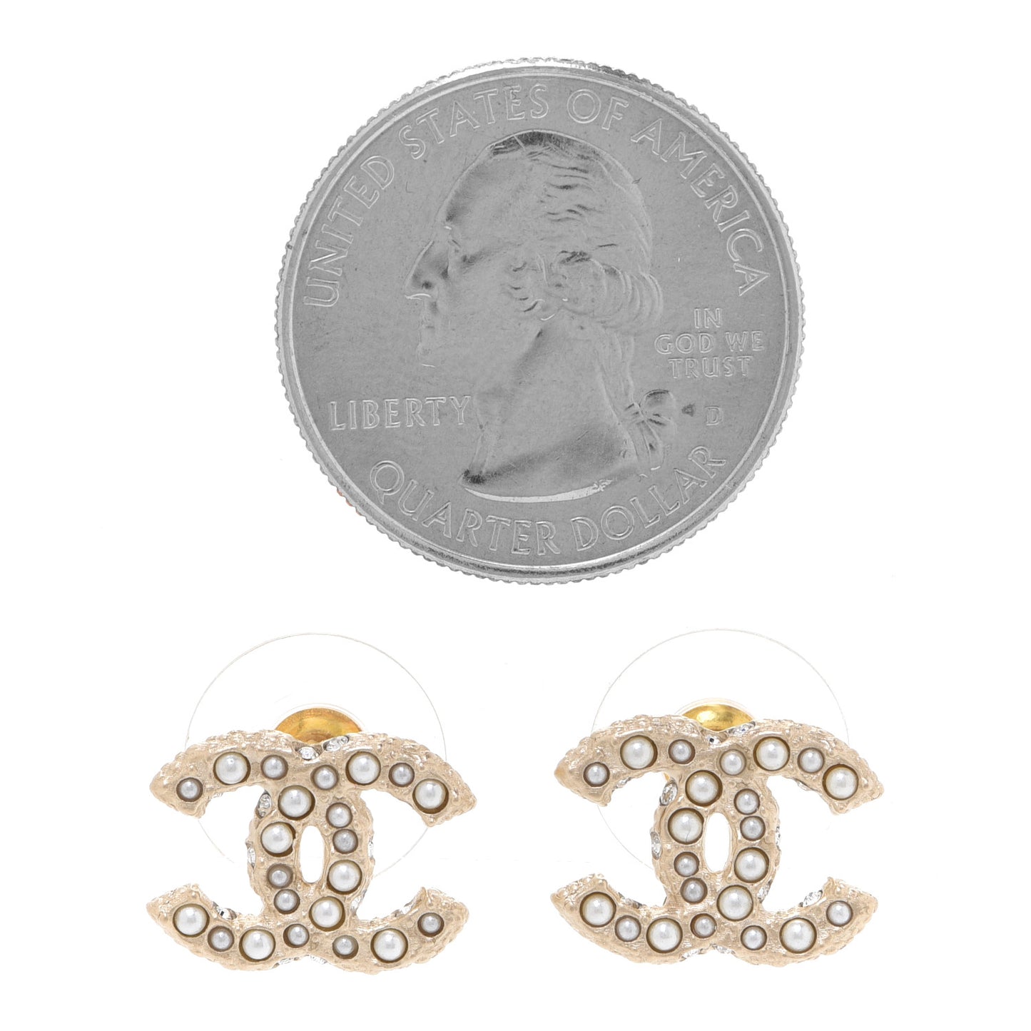 Pearl CC Earrings Gold