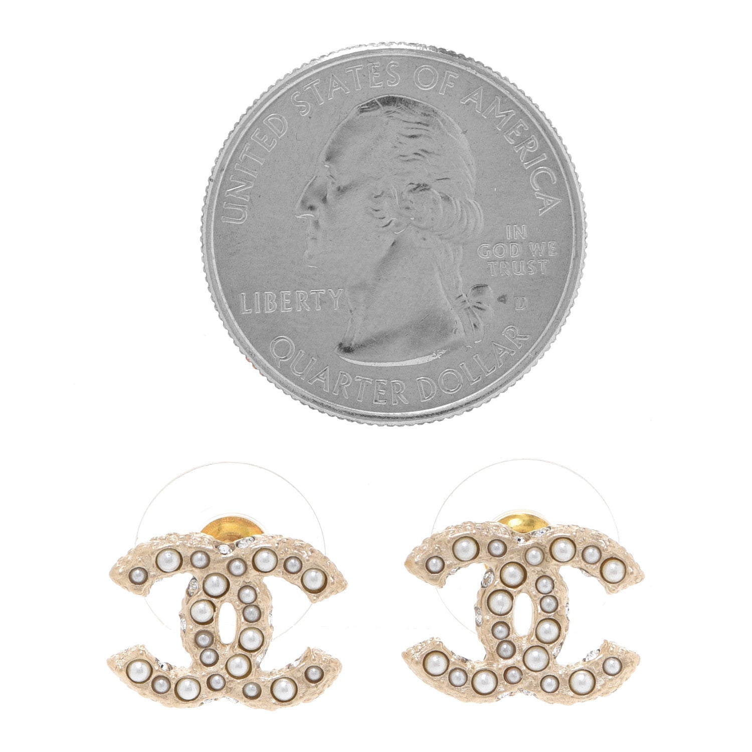Chanel Pearl CC Earrings Gold 2 of 5
