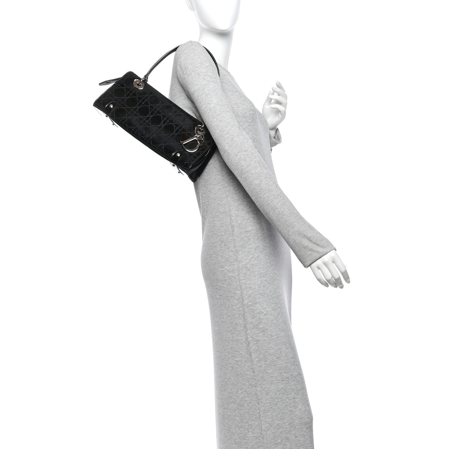 Christian Dior Patent Cannage Stitched East West Lady Dior Black 2 of 9