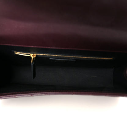 Saint Laurent Grain De Poudre Matelasse Chevron Large Monogram Satchel Amaranto 5 of 11