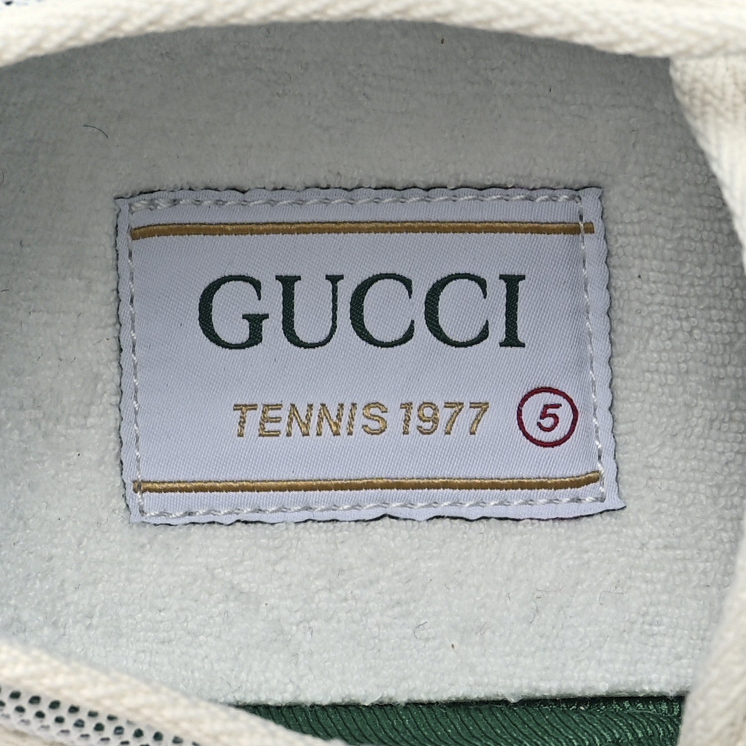 Gucci Canvas Web 1977 Mens Tennis Sneakers 5 Burro Mystic White 7 of 8