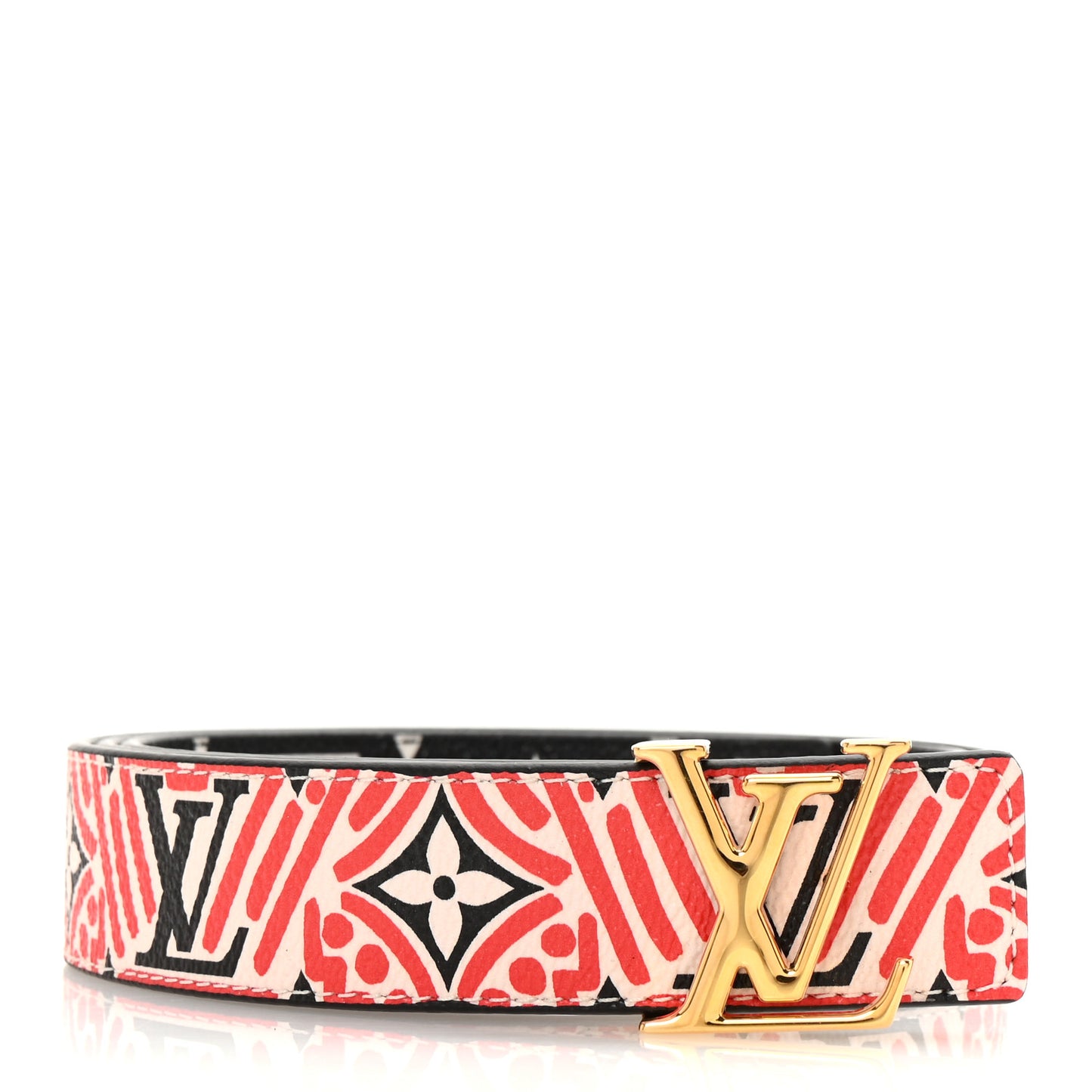 Monogram Crafty 30mm Iconic Reversible Belt 90 36 Red Cream Black