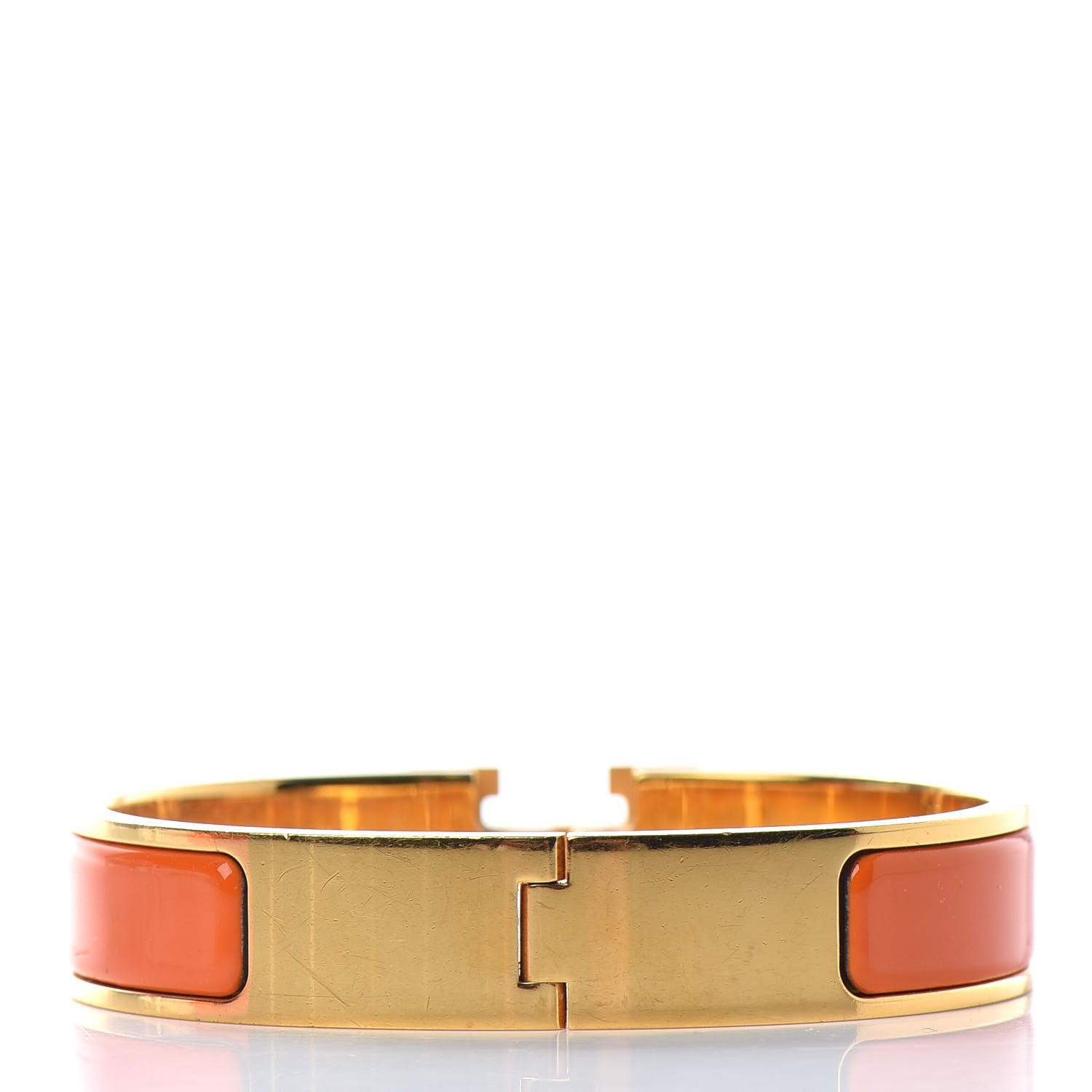 Hermes Enamel Narrow Clic Clac H Bracelet PM Orange 3 of 4