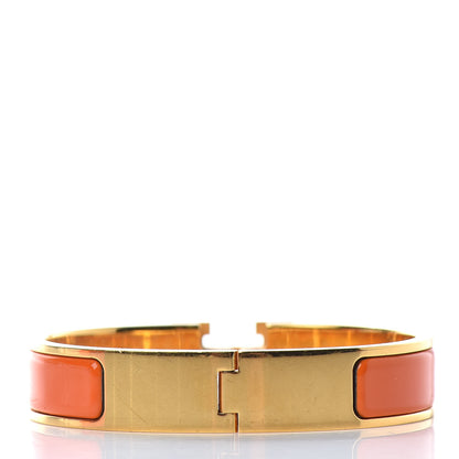 Hermes Enamel Narrow Clic Clac H Bracelet PM Orange 3 of 4