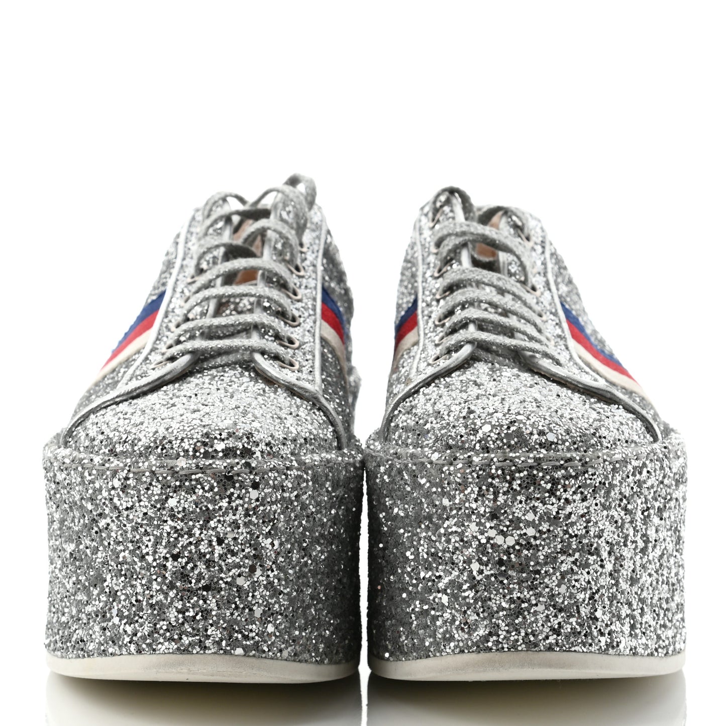 Glitter Peggy Platform Sneakers 40 Argento