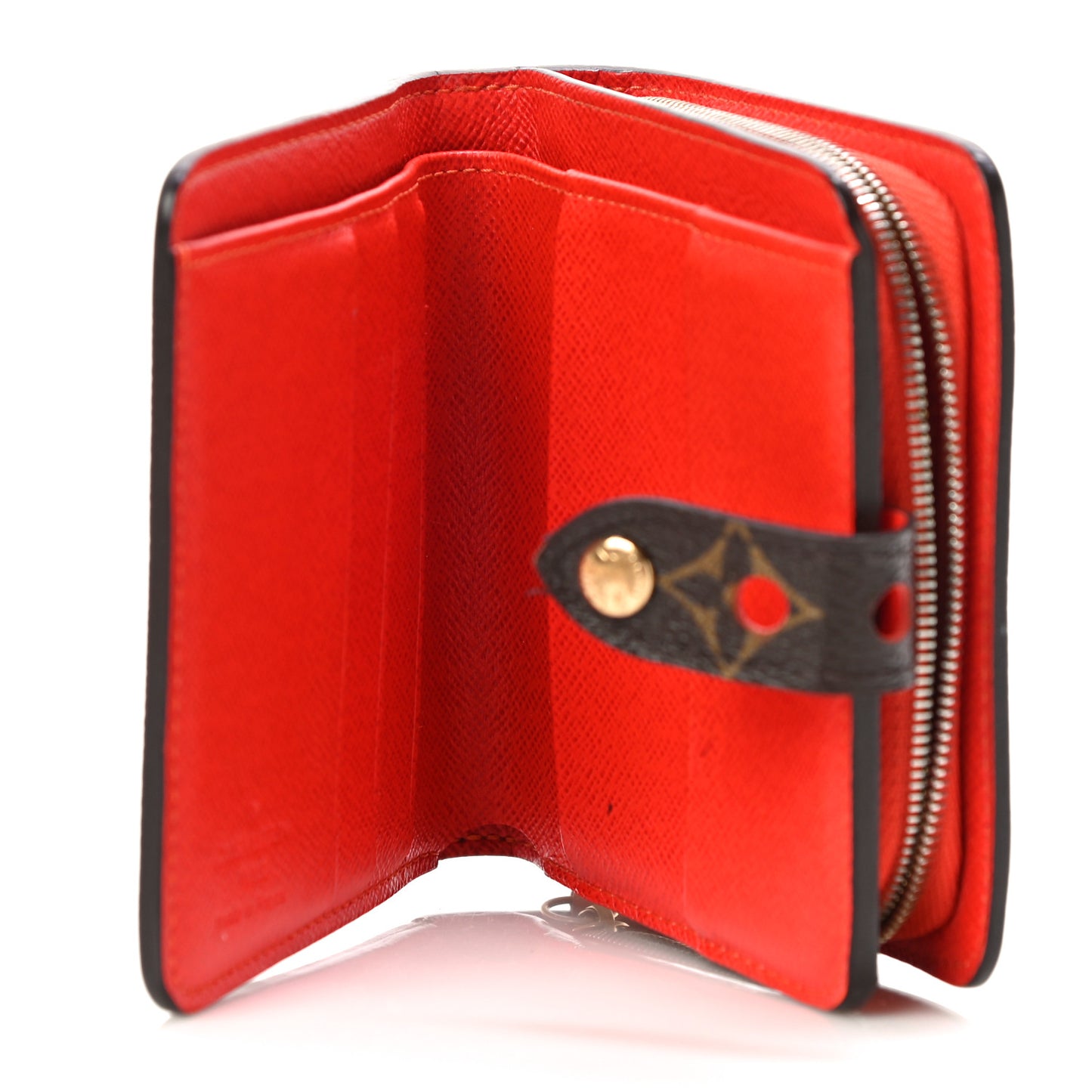 Monogram Perforated Compact Zipped Wallet Orange