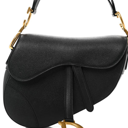Christian Dior Grained Calfskin Saddle Bag Black 8 of 11
