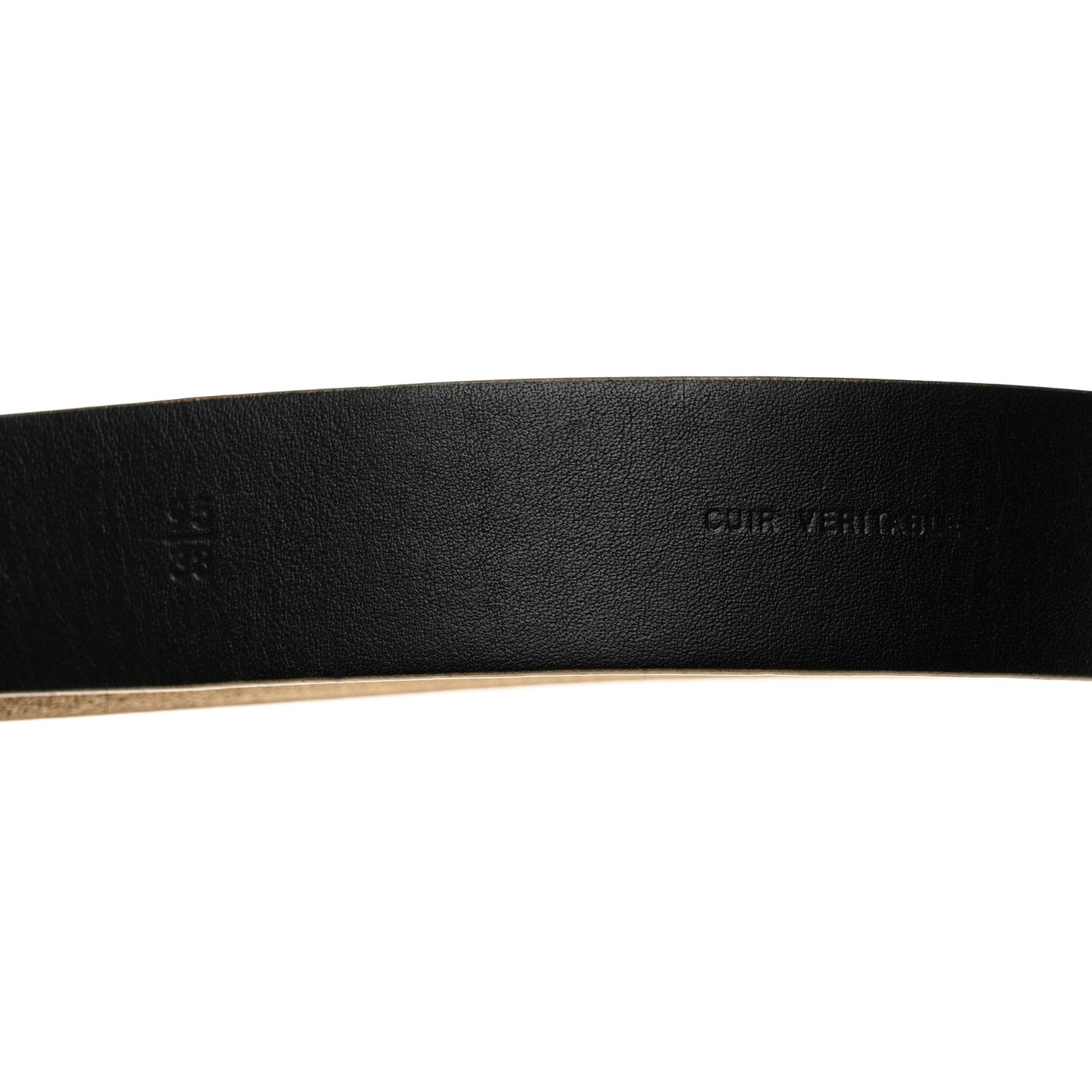 Metallic Calfskin Logo Belt 95 38 Gold