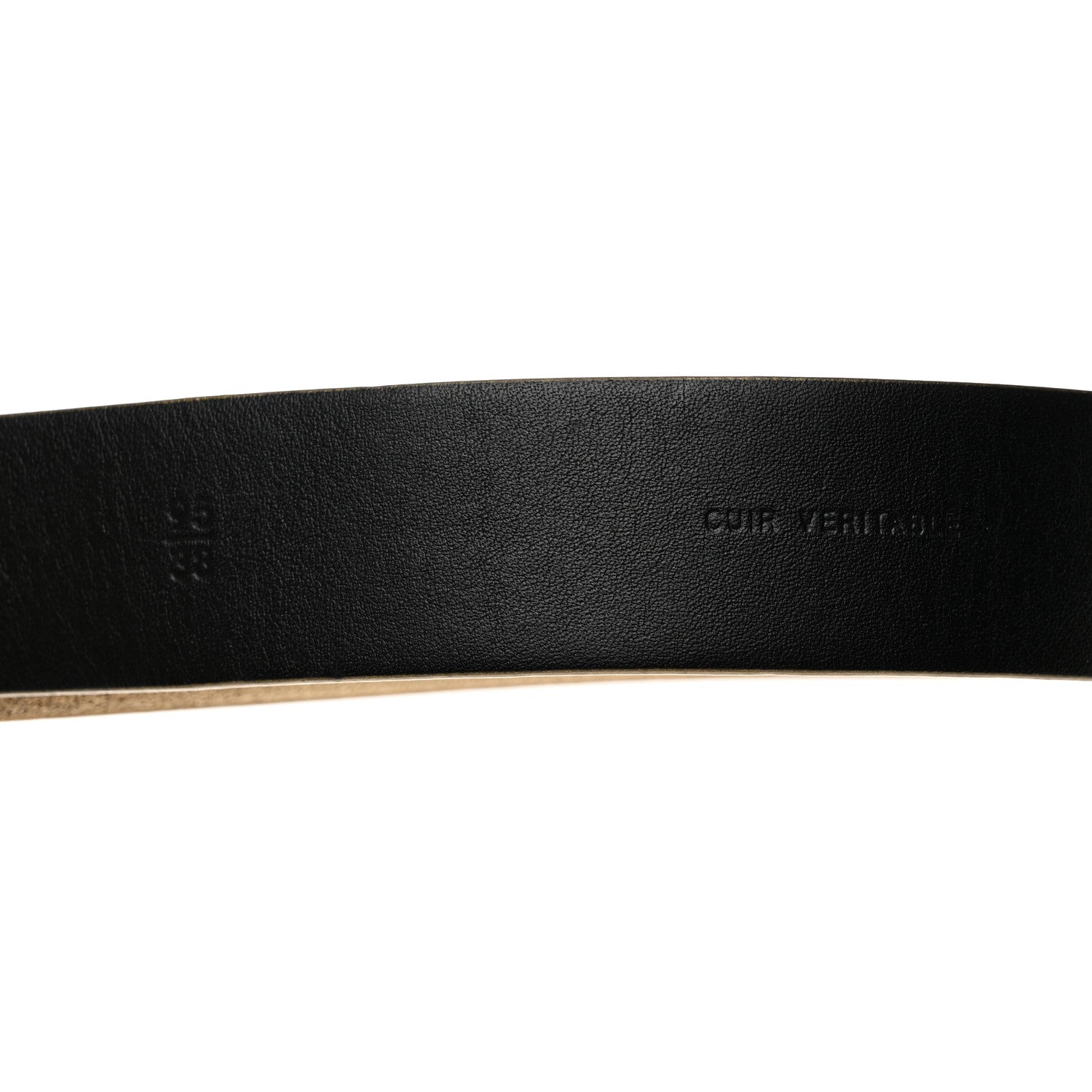 Chanel Metallic Calfskin Logo Belt 95 38 Gold 6 of 6