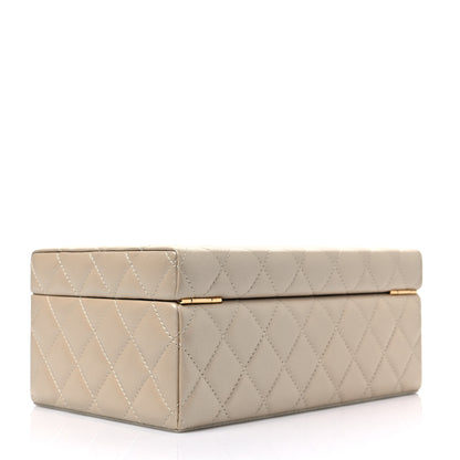 Chanel Iridescent Lambskin Quilted Jewelry Case Beige 3 of 8