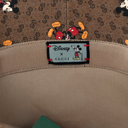 Gucci X DISNEY Mini Vintage GG Supreme Monogram Mickey Mouse Trent Bucket Hat S Beige Ebony Yellow 9 of 9