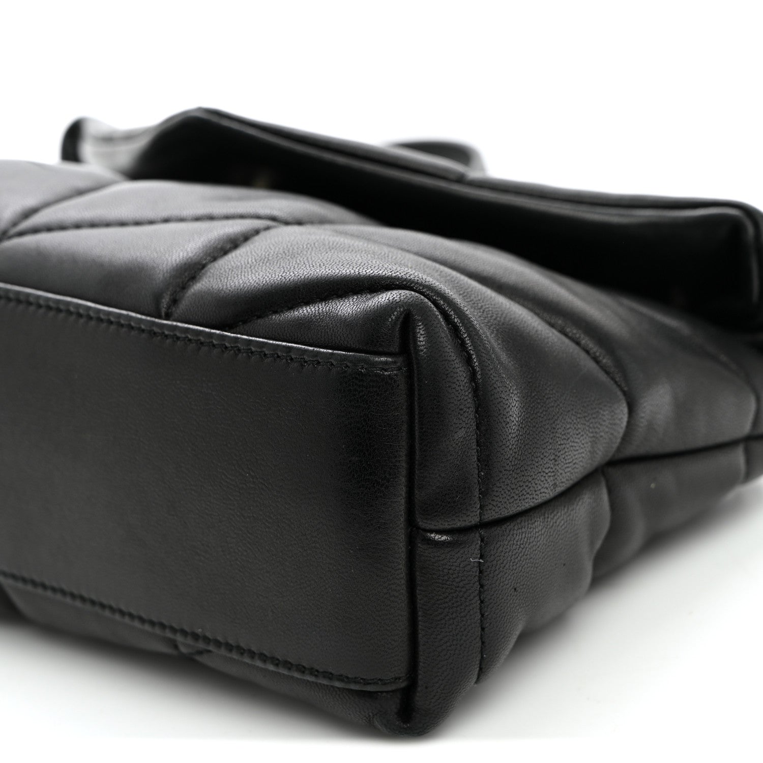 Saint Laurent Lambskin Quilted Toy Loulou Puffer Monogram Chain Satchel Black 9 of 9