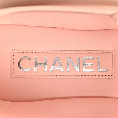 Chanel Lambskin Grosgrain Cap Toe CC Ballerina Flats With Leg Warmers 38 Pink 7 of 14